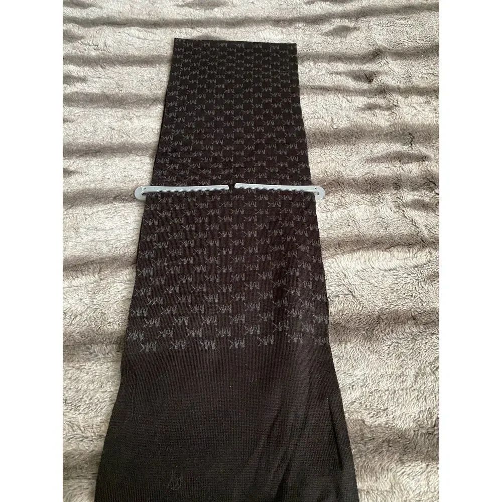 NWT Michael Kors Black Repeat Logo Jaquard Scarf - flaw